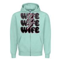Seafoam wife wife wife Zipper Hoodie - MaliasSmallBusiness