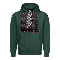 Sports Green wife wife wife Zipper Hoodie - MaliasSmallBusiness