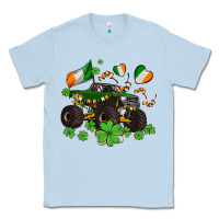 Dusty Blue monster truck with shamrocks Classic Tee - AdoDesignShop