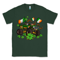 Sports Green monster truck with shamrocks Classic Tee - AdoDesignShop