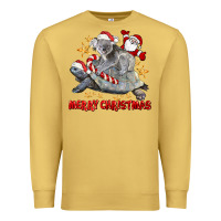 Antique Gold Merry Christmas Tortoise And Koala Premium Sweatshirt - LillyAllenDesigns