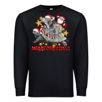 Black Merry Christmas Tortoise And Koala Premium Sweatshirt - LillyAllenDesigns