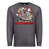 Charcoal Heather Merry Christmas Tortoise And Koala Premium Sweatshirt - LillyAllenDesigns