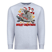 Heather Grey Merry Christmas Tortoise And Koala Premium Sweatshirt - LillyAllenDesigns
