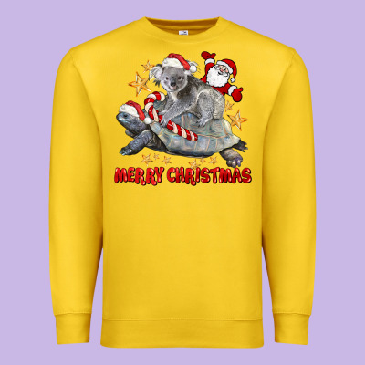 Merry Christmas Tortoise And Koala Premium Sweatshirt Designed By Lillyallendesigns