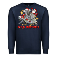 Navy Merry Christmas Tortoise And Koala Premium Sweatshirt - LillyAllenDesigns