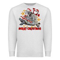 Oatmeal Heather Merry Christmas Tortoise And Koala Premium Sweatshirt - LillyAllenDesigns