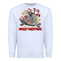 White Merry Christmas Tortoise And Koala Premium Sweatshirt - LillyAllenDesigns