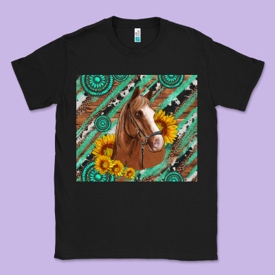 Western Horse With Gemstone And Sunflower Classic Tee Designed By Artiststas