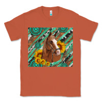 Copper western horse with gemstone and sunflower Classic Tee - Artiststas