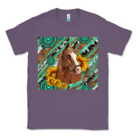 Lavender western horse with gemstone and sunflower Classic Tee - Artiststas