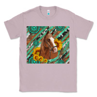 Lilac western horse with gemstone and sunflower Classic Tee - Artiststas