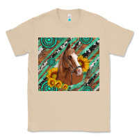 Mushroom western horse with gemstone and sunflower Classic Tee - Artiststas
