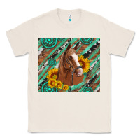 Natural western horse with gemstone and sunflower Classic Tee - Artiststas