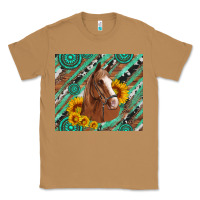 Toasted Coconut western horse with gemstone and sunflower Classic Tee - Artiststas