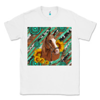 White western horse with gemstone and sunflower Classic Tee - Artiststas