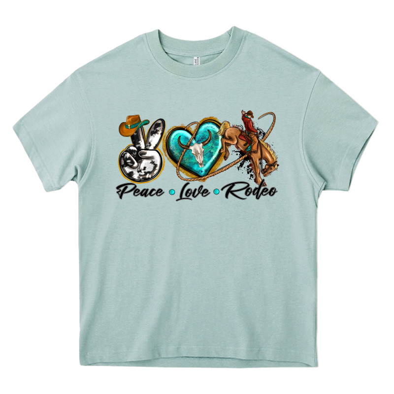 Peace Love Rodeo Heavy Core Tee by texasbilliewilder | Teevron