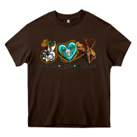 Chocolate Brown peace love rodeo Heavy Core Tee - texasbilliewilder