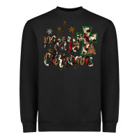 Black merry christmas wood slice ornament Heavyweight Sweatshirt - JahusDesignShop