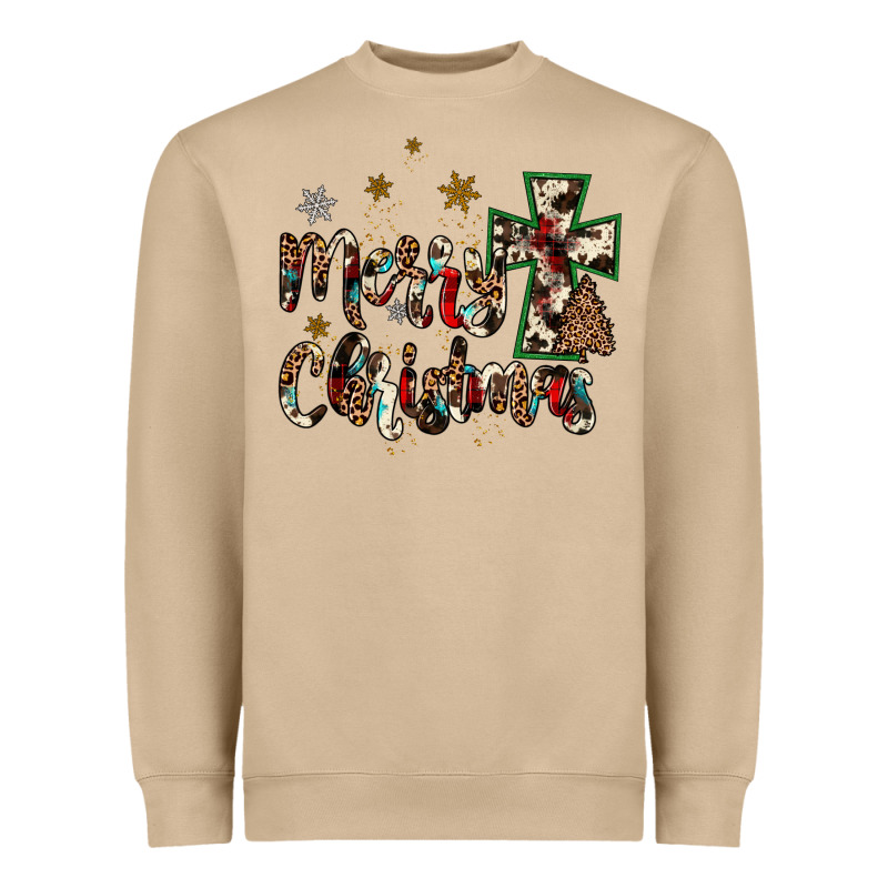 Merry Christmas Wood Slice Ornament Heavyweight Sweatshirt by JahusDesignShop | Teevron