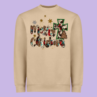 Merry Christmas Wood Slice Ornament Heavyweight Sweatshirt Designed By Jahusdesignshop