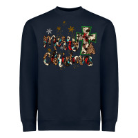 Navy merry christmas wood slice ornament Heavyweight Sweatshirt - JahusDesignShop