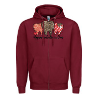 Burgundy dentist happy valentines day Zipper Hoodie - MaliasSmallBusiness