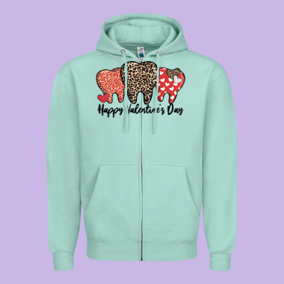 Dentist Happy Valentines Day Zipper Hoodie Designed By Maliassmallbusiness