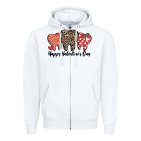 White dentist happy valentines day Zipper Hoodie - MaliasSmallBusiness
