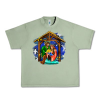 Oil Green jesus and mary with god Urban Heavy Tee - AdoDesignShop