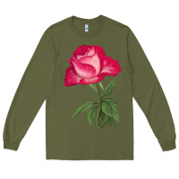 Army Green Love At First Sight Rose Long Sleeve Tee - LillyAllenDesigns
