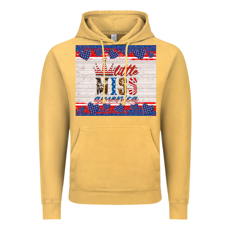 4th Of July Little Miss America Vintage Hoodie by HRA Design Shop | Teevron