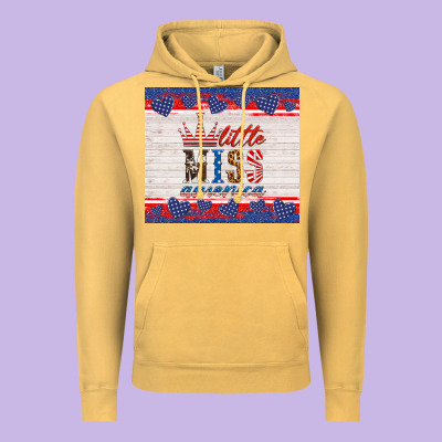 4th Of July Little Miss America Vintage Hoodie Designed By Hra Design Shop