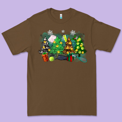 Christmas Trees With Tennis Premium Tee Designed By Zillion Design Studio