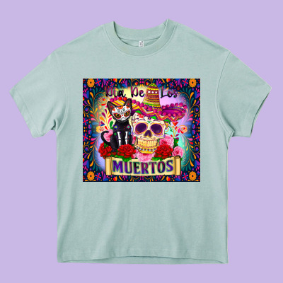 Dia De Los Muertos Heavy Core Tee Designed By Zillion Design Studio