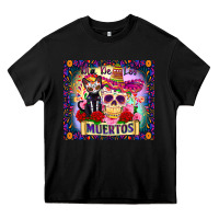 Black dia de los muertos Heavy Core Tee - Zillion Design Studio