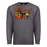 Charcoal Heather merry christmas two deers Premium Sweatshirt - LillyAllenDesigns