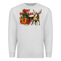 Dove Grey merry christmas two deers Premium Sweatshirt - LillyAllenDesigns