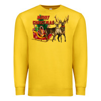 Lemon merry christmas two deers Premium Sweatshirt - LillyAllenDesigns