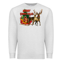 Oatmeal Heather merry christmas two deers Premium Sweatshirt - LillyAllenDesigns