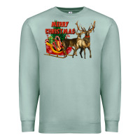 Seafoam merry christmas two deers Premium Sweatshirt - LillyAllenDesigns