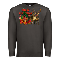 Smoke merry christmas two deers Premium Sweatshirt - LillyAllenDesigns
