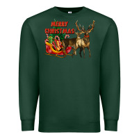 Sports Green merry christmas two deers Premium Sweatshirt - LillyAllenDesigns