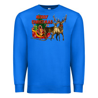 True Royal merry christmas two deers Premium Sweatshirt - LillyAllenDesigns