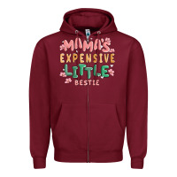 Burgundy mamas expensive little bestie Zipper Hoodie - MaliasSmallBusiness
