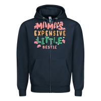 Navy mamas expensive little bestie Zipper Hoodie - MaliasSmallBusiness