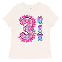 Bone 3 rex pink dinosaur Ladies Tee - MaliasSmallBusiness