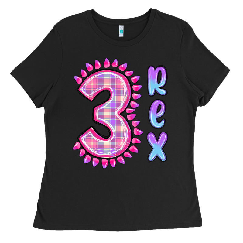 3 Rex Pink Dinosaur Ladies Tee by MaliasSmallBusiness | Teevron
