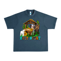 Midnight Navy holy nıght cows and sunflowers Urban Heavy Tee - AdoDesignShop