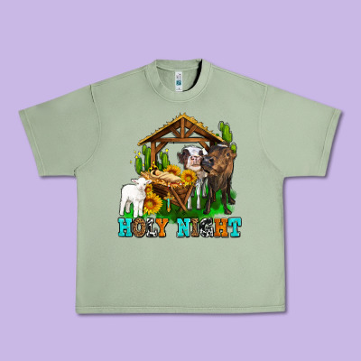 Holy Nıght Cows And Sunflowers Urban Heavy Tee Designed By Adodesignshop
